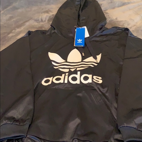 Adidas Navy Trefoil Hoodie size small brand new - Picture 2 of 2